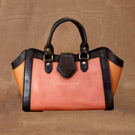 Handcrafted Blush Peach Handbag Leather Graceful Refined